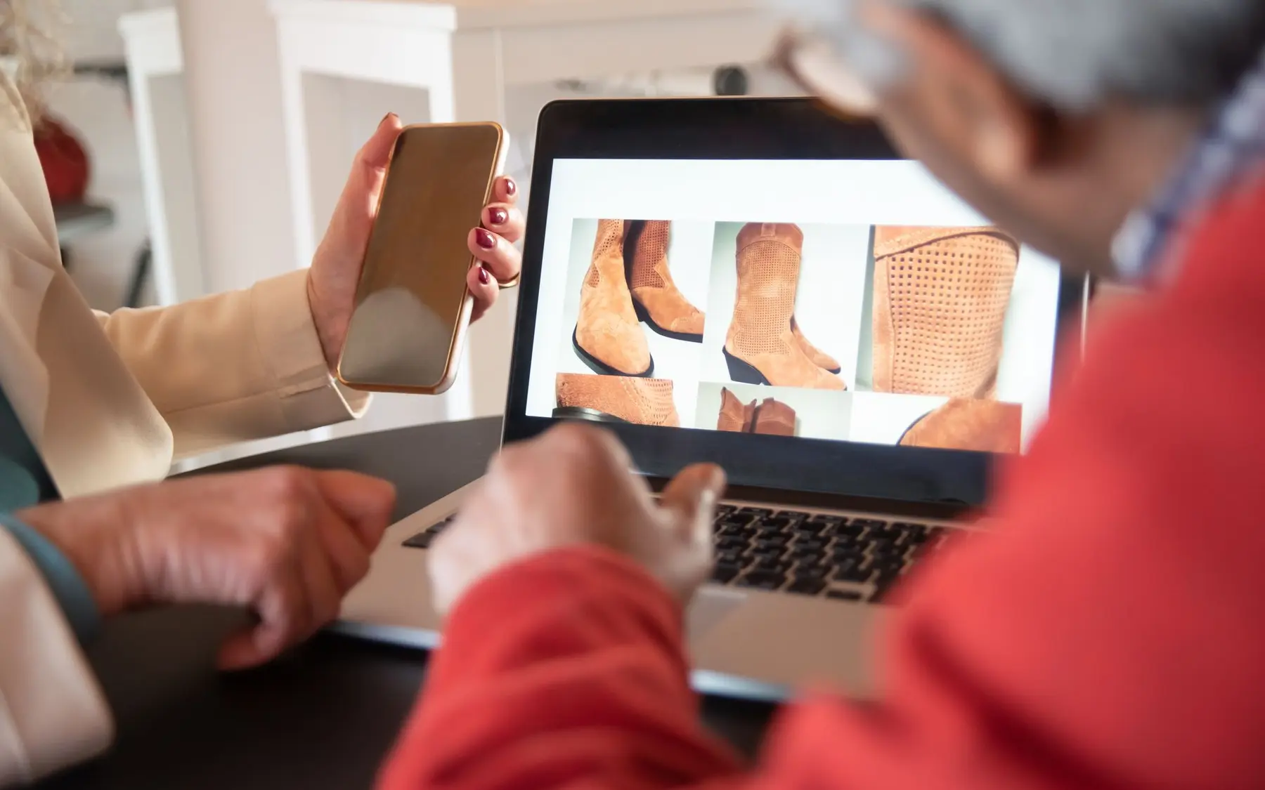 Shoppers browsing products in an online store